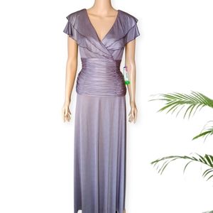 D'Albert Women's V-Neck Raffle Evening Long Party Dress Size 10 NWT